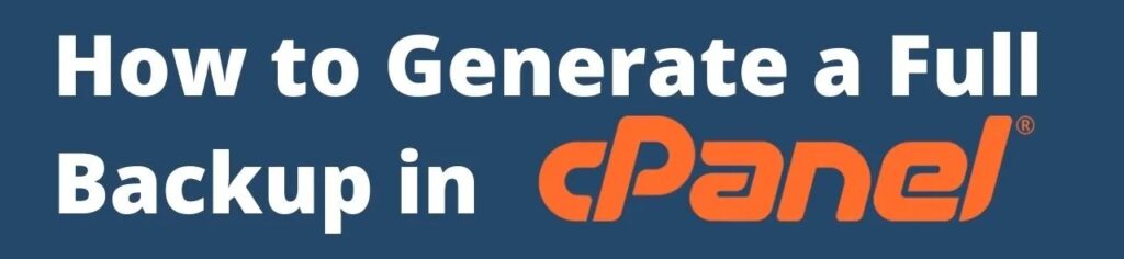 cPanel Full Backup